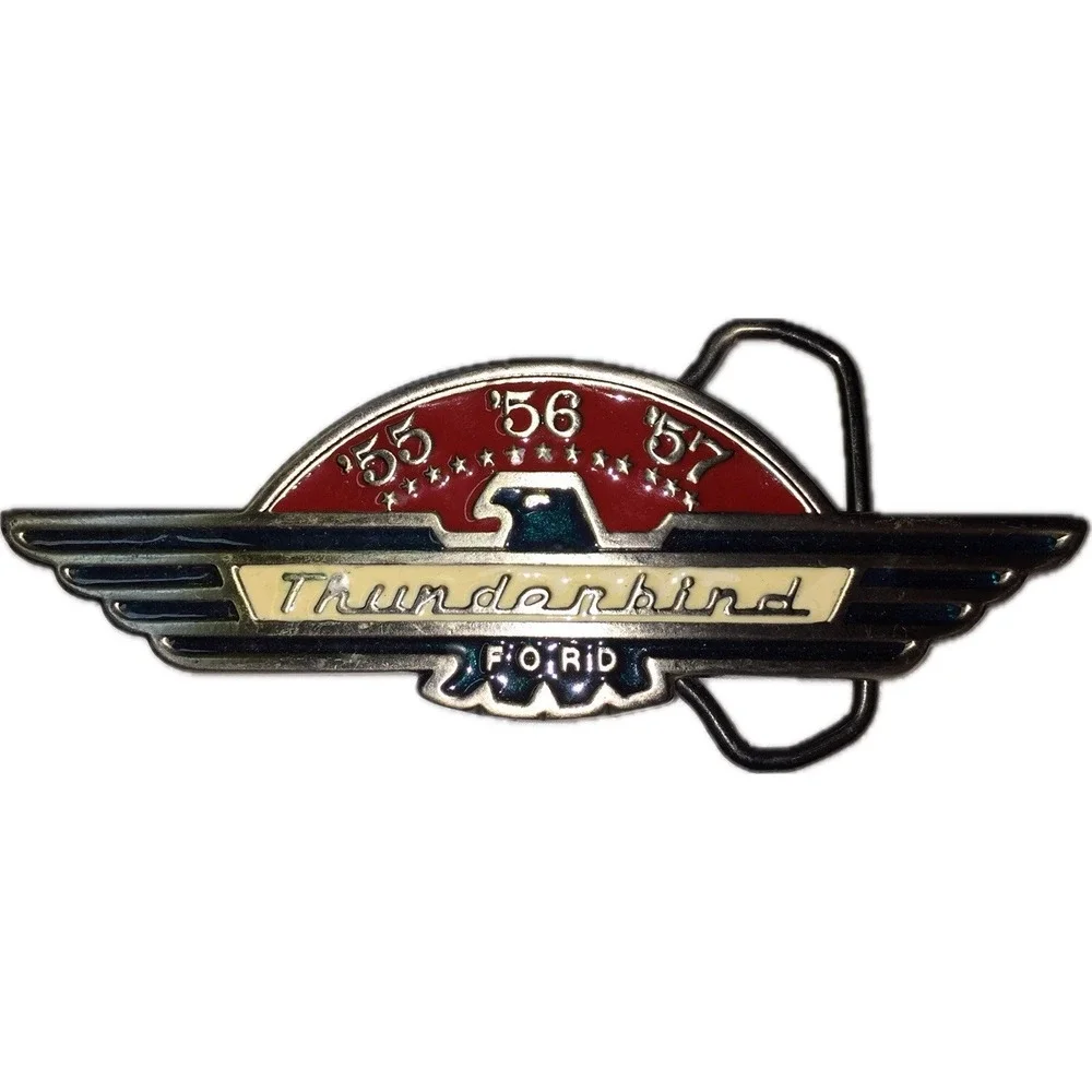 Vintage Ford Thunderbird 1957 Belt Buckle Great American Buckle Pewter USA